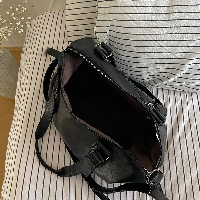 Eve | Women's Large-Capacity PU Leather Overnight Travel Duffle Bag
