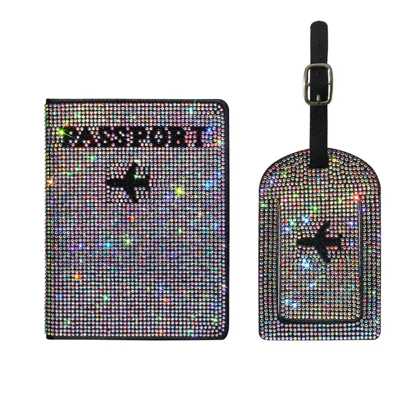Glittering Passport Holder & Luggage Tag Set