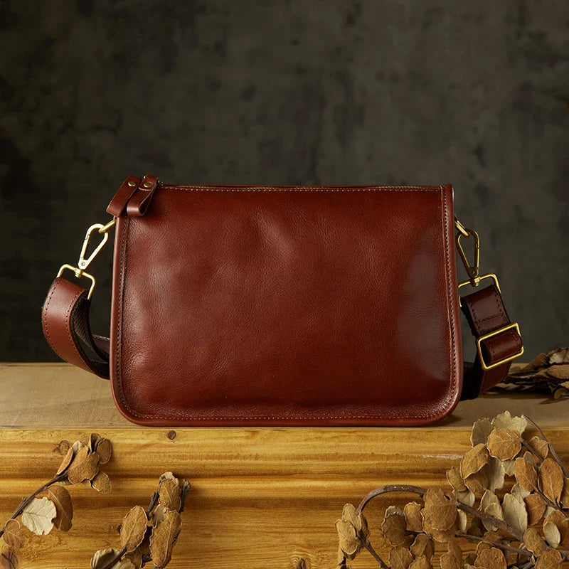 Men's Top Layer Cowhide Business Crossbody Messenger Shoulder Bag