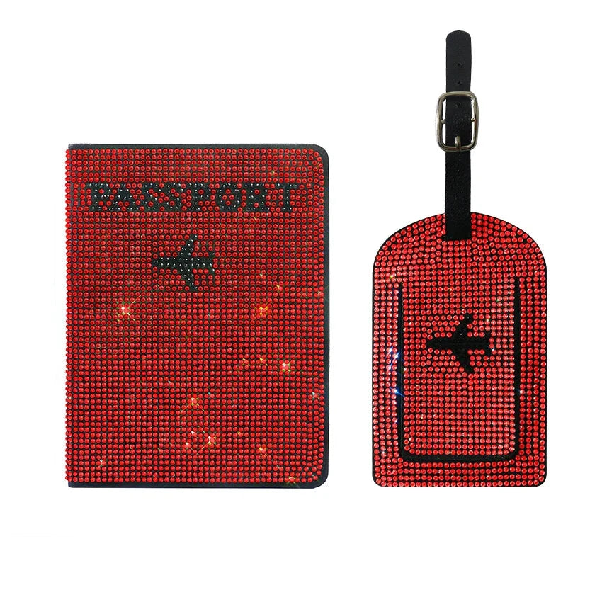 Glittering Passport Holder & Luggage Tag Set