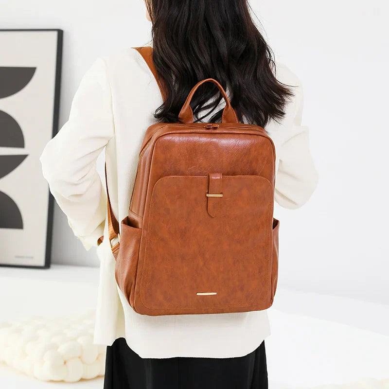 Isabella | Women's Vintage Chic PU Leather Travel Laptop Backpack