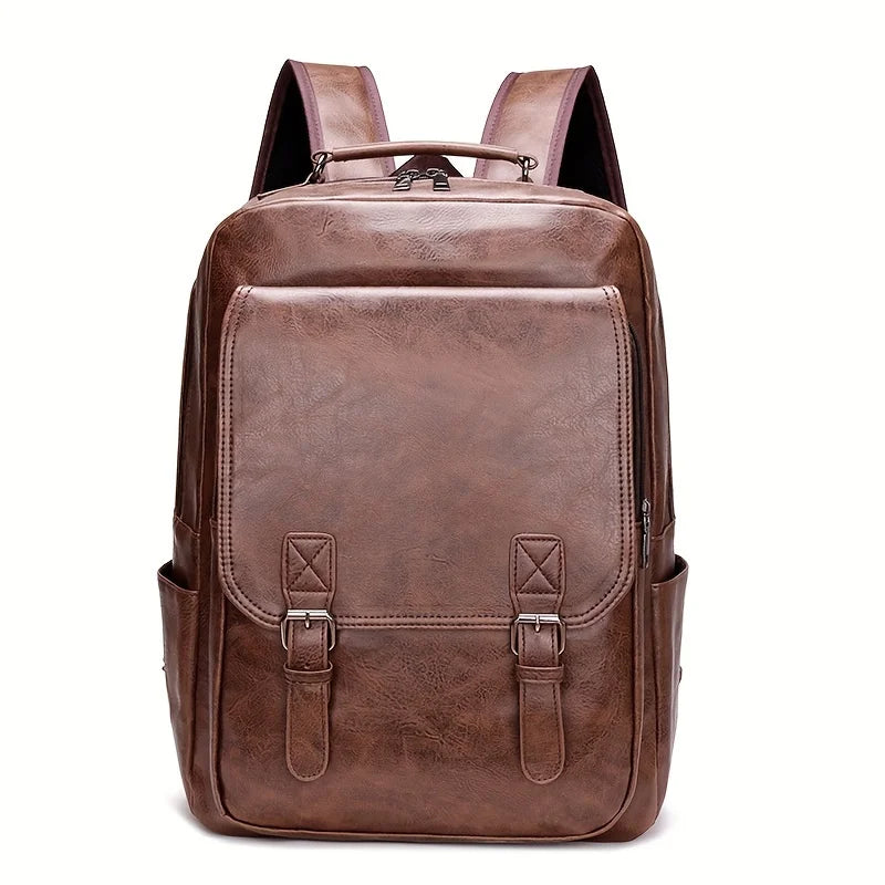 Alex | Men's Large Capacity Leather Business Travel Laptop Backpack