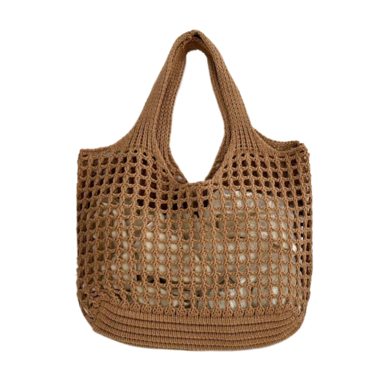 Women’s Crochet Tote Bag Spacious Hollow Knit Everyday Tote
