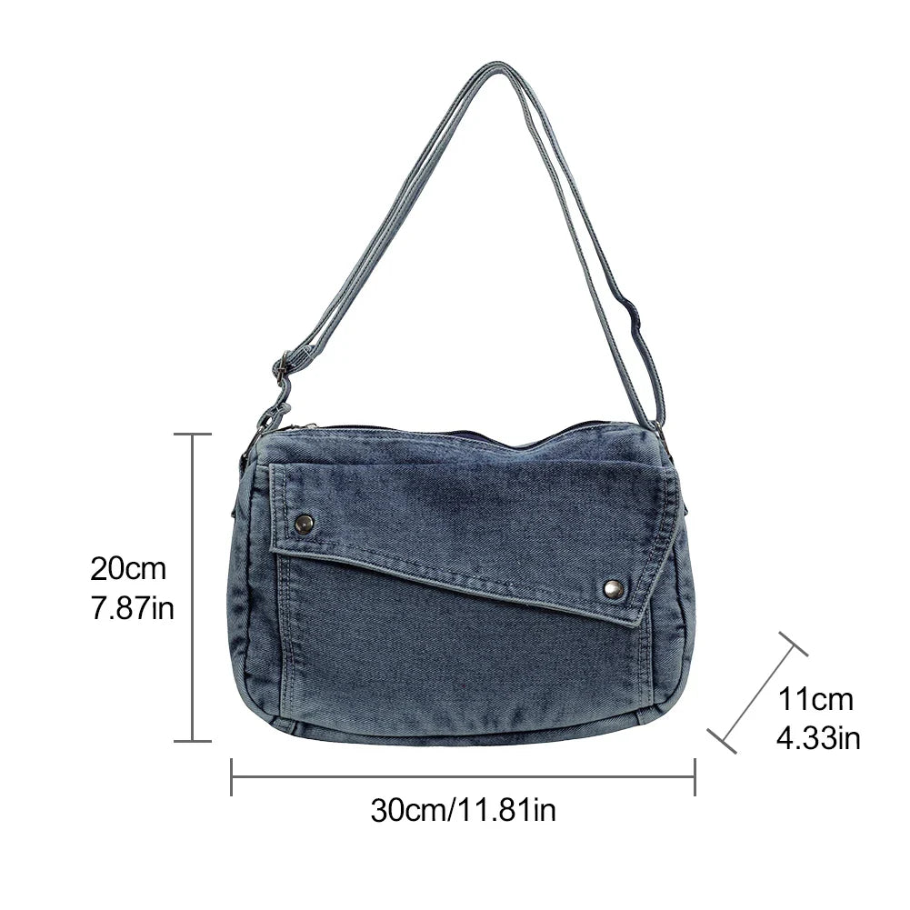 Eloise | Women's Denim Crossbody Messenger Bag