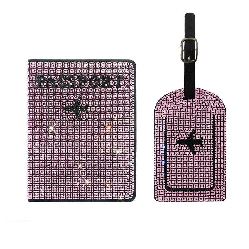 Glittering Passport Holder & Luggage Tag Set