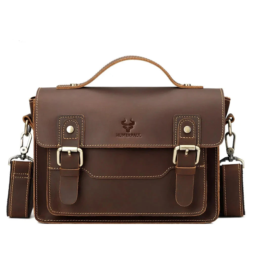 Jamie | Men's Vintage Crazy Horse Leather Crossbody Handbag