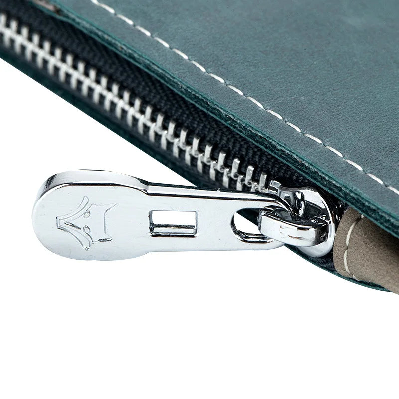 Men's Genuine Leather Anti-Theft Passport Holder Travel Wallet