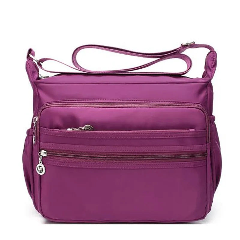 Eva | Women's Lightweight Multi-Pocket Nylon Crossbody Messenger Travel Bag