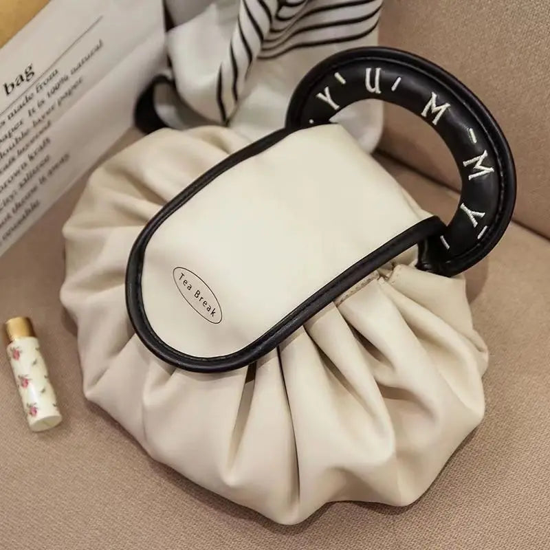Women's Large Foldable Drawstring Cosmetic Makeup Travel Bag