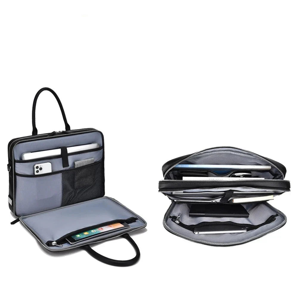 Manhattan | Leather Business Laptop Briefcase Crossbody Handbag