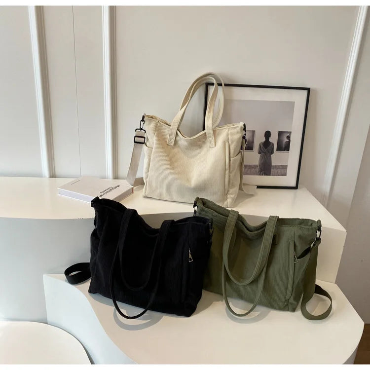 Women's Corduroy Crossbody Travel Bag