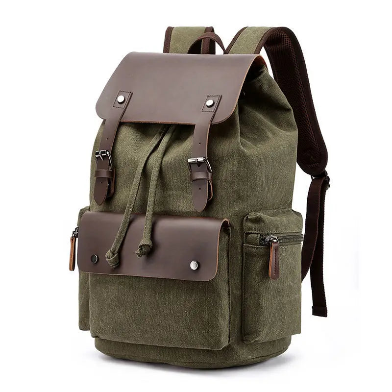 Harrison | Vintage Canvas Travel Laptop Drawstring Backpack