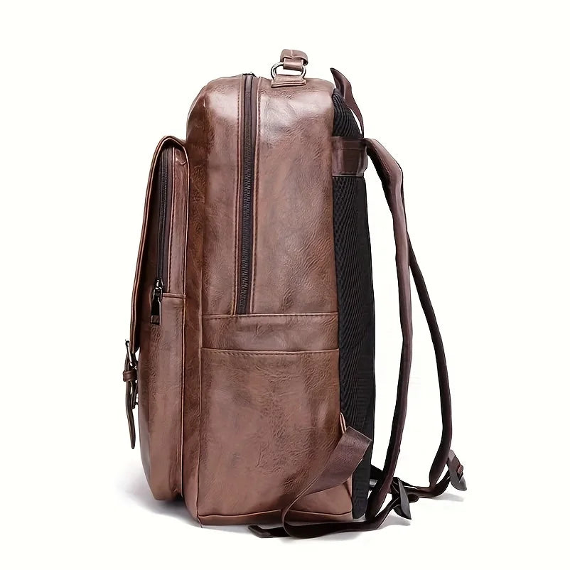 Alex | Men's Large Capacity Leather Business Travel Laptop Backpack