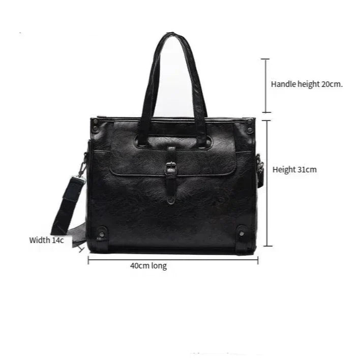 Luca | Men's Large Capacity Leather Crossbody Messenger Bag with Laptop Compartment