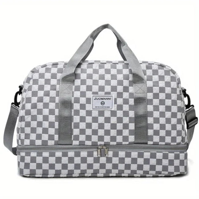 Maya | Women's Checkerboard Pattern Large Capacity Weekender Duffle Bag