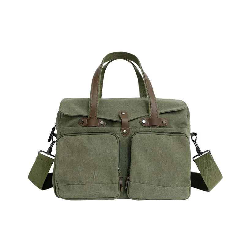 Nathan | Men's Vintage Canvas Large Crossbody Messenger Travel Bag