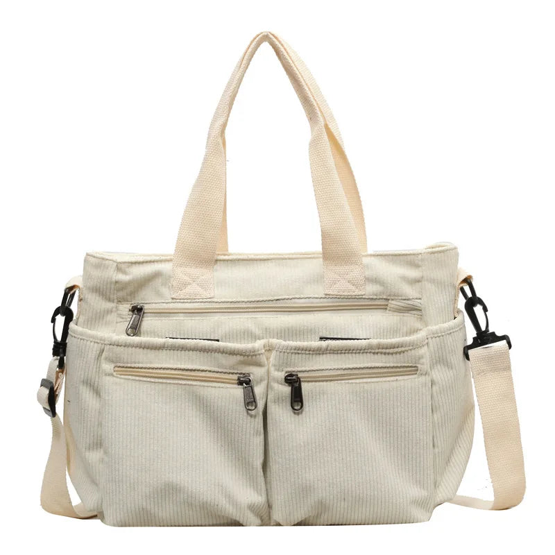 Harvey | Women's Solid Colour Corduroy Crossbody Messenger Bag