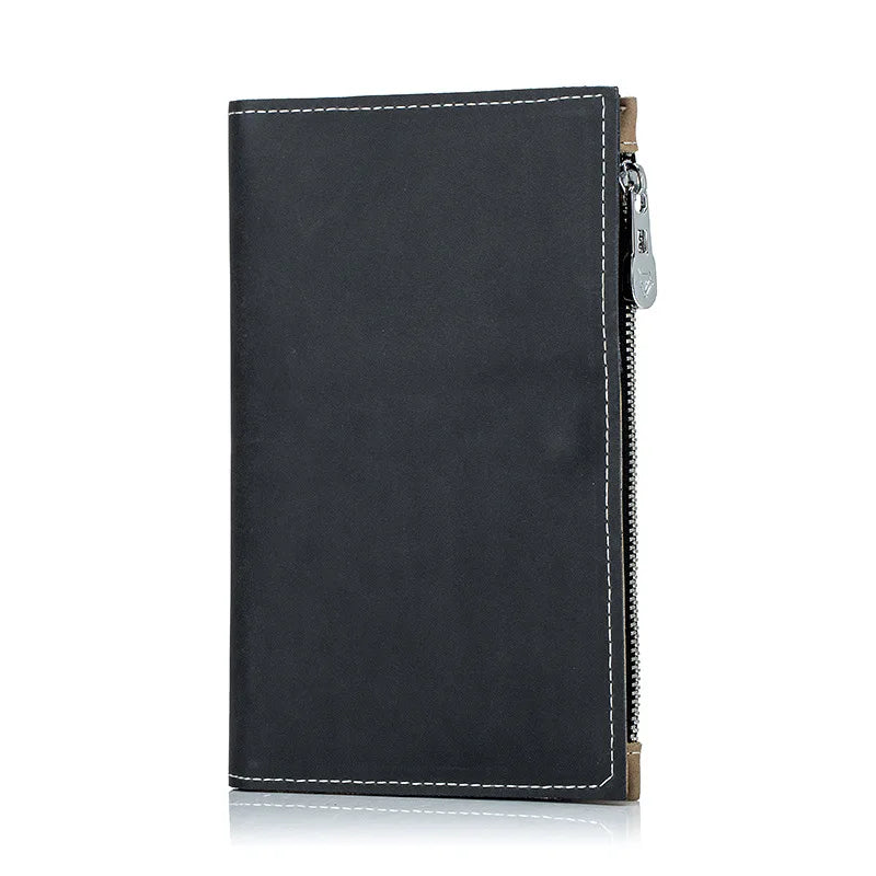 Men's Genuine Leather Anti-Theft Passport Holder Travel Wallet