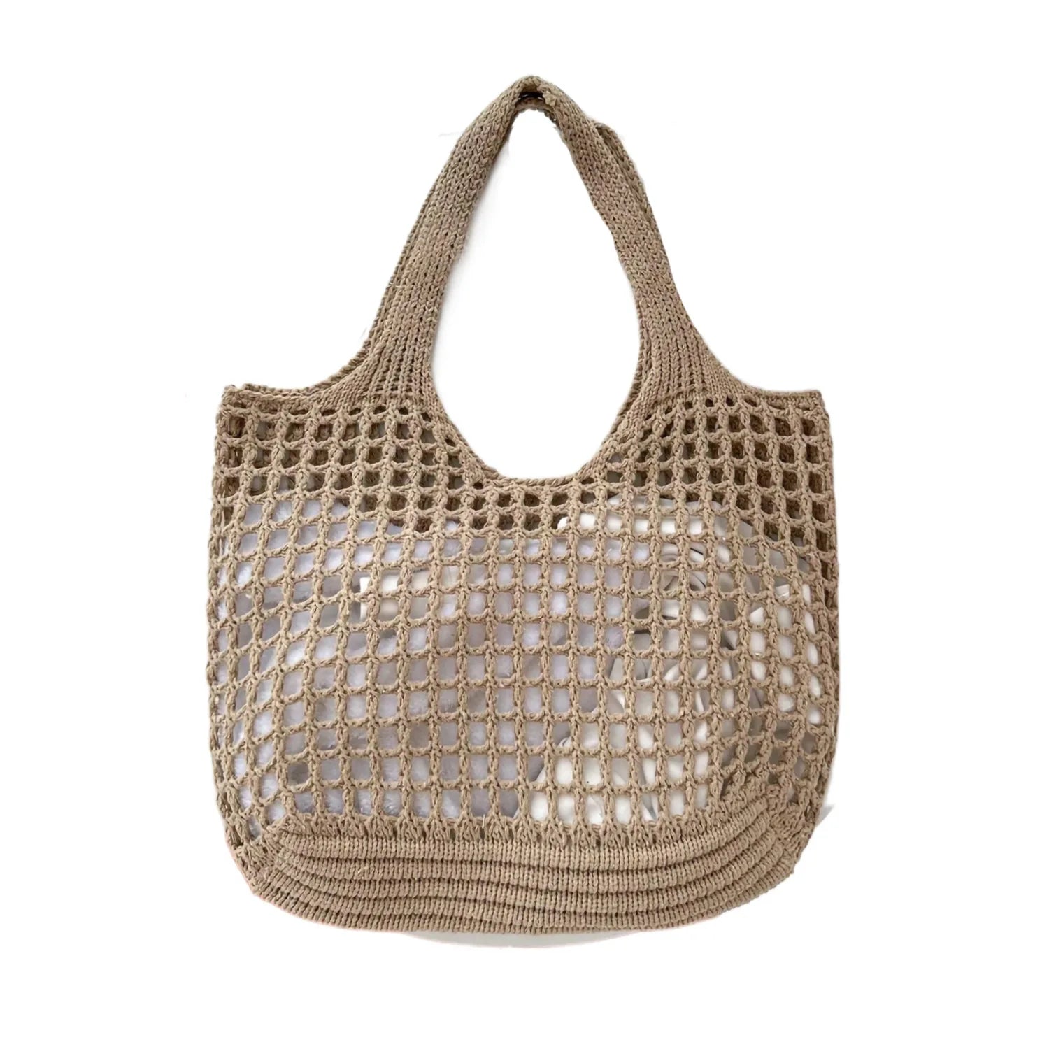 Women’s Crochet Tote Bag Spacious Hollow Knit Everyday Tote