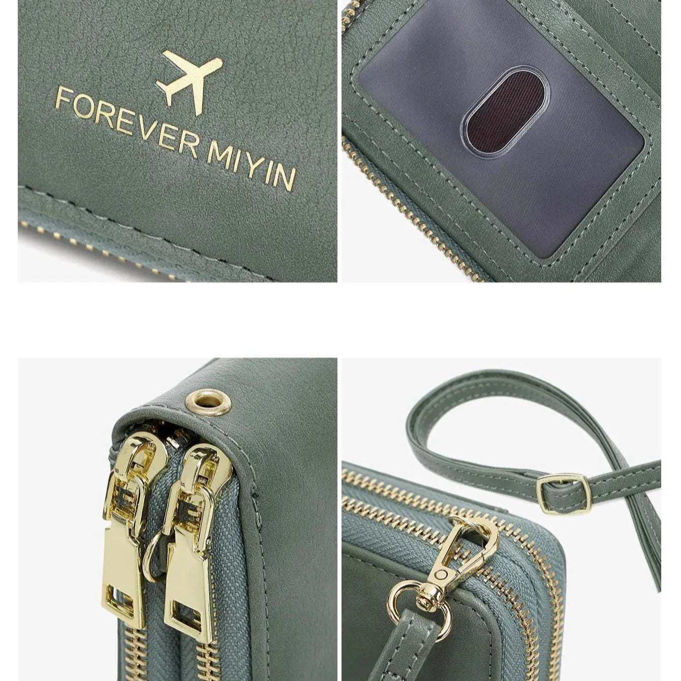 Women's RFID Blocking Passport Holder Travel Wallet with Strap