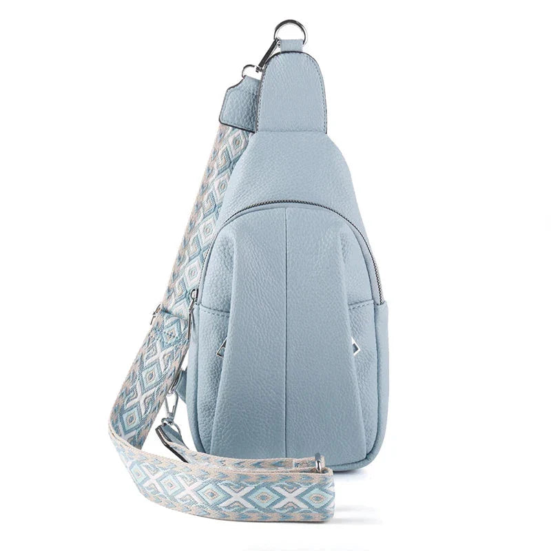 Ava | Women's Geometric Strap Leather Crossbody Sling Bag