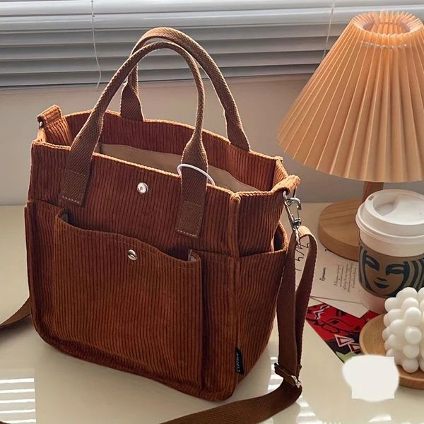 Women's Striped Corduroy Crossbody Bag