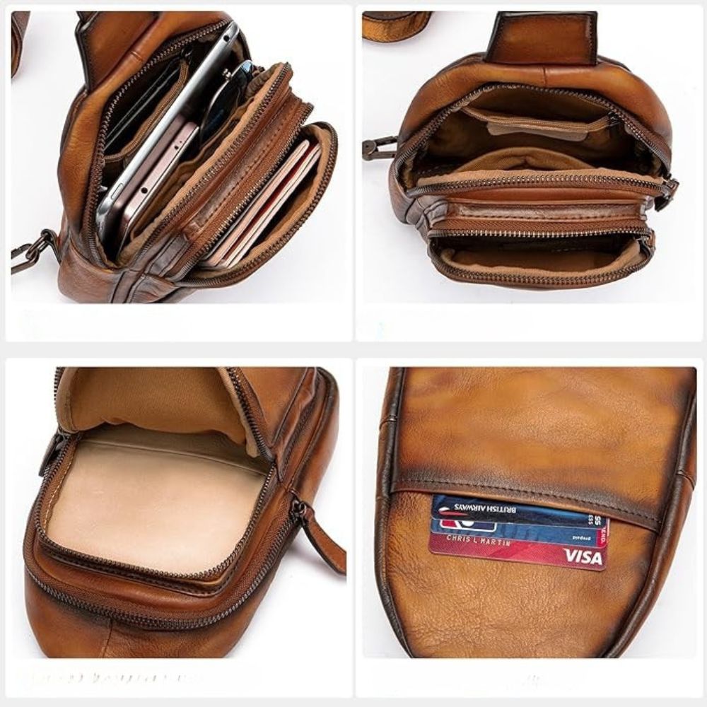 Callum | Mens' Vintage Leather Small Crossbody Bag