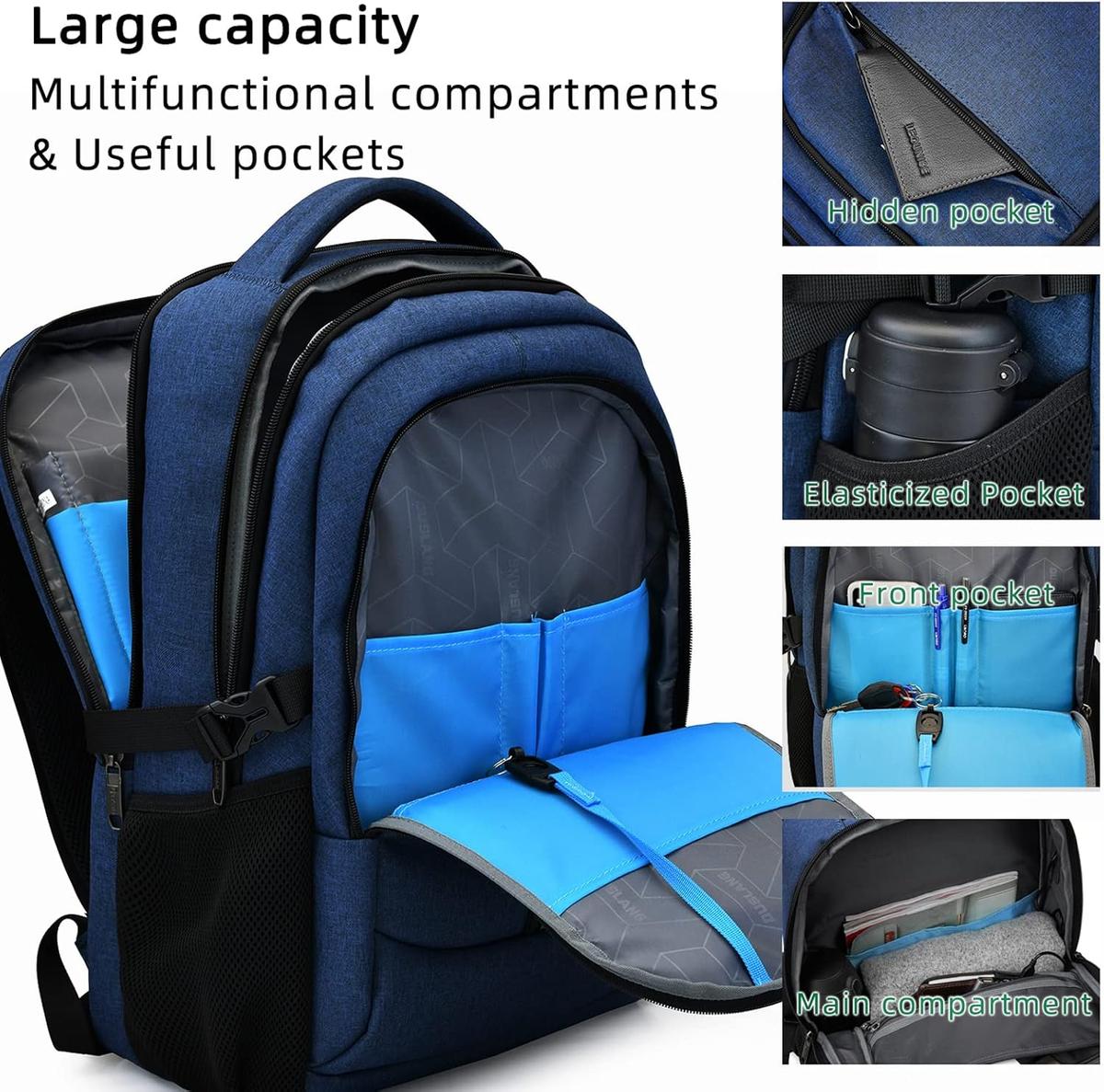 Anti-Theft Travel Laptop Backpack with USB Port and Organized Storage