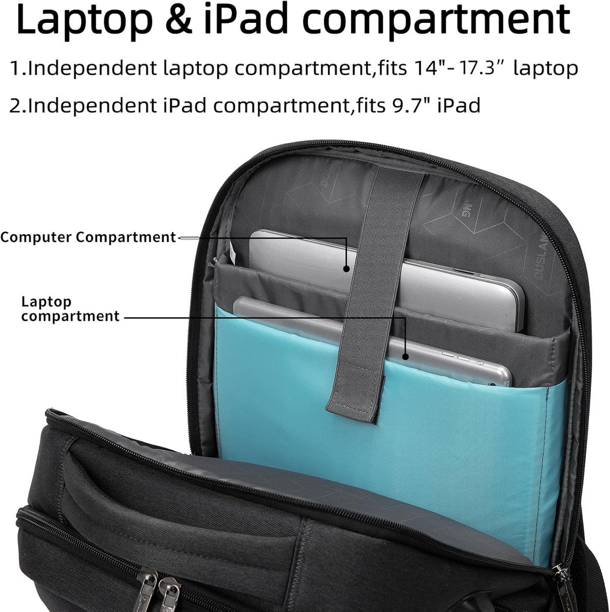 Anti-Theft Travel Laptop Backpack with USB Port and Organized Storage
