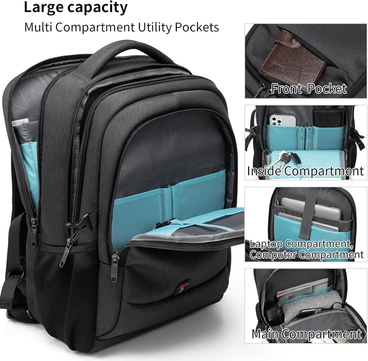 Anti-Theft Travel Laptop Backpack with USB Port and Organized Storage