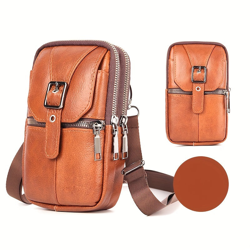 Men's Genuine Leather Anti-Theft Crossbody Bag