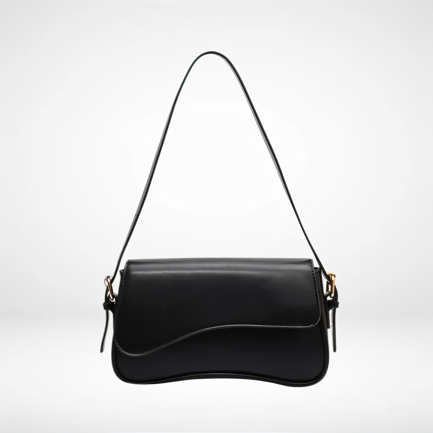 Women’s Curved Flap Bag with Adjustable Shoulder Strap
