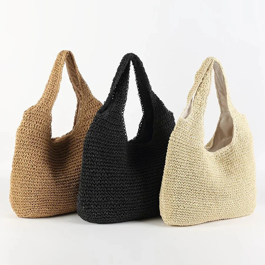Women’s Summer Beach Tote Bag Lightweight Woven Design