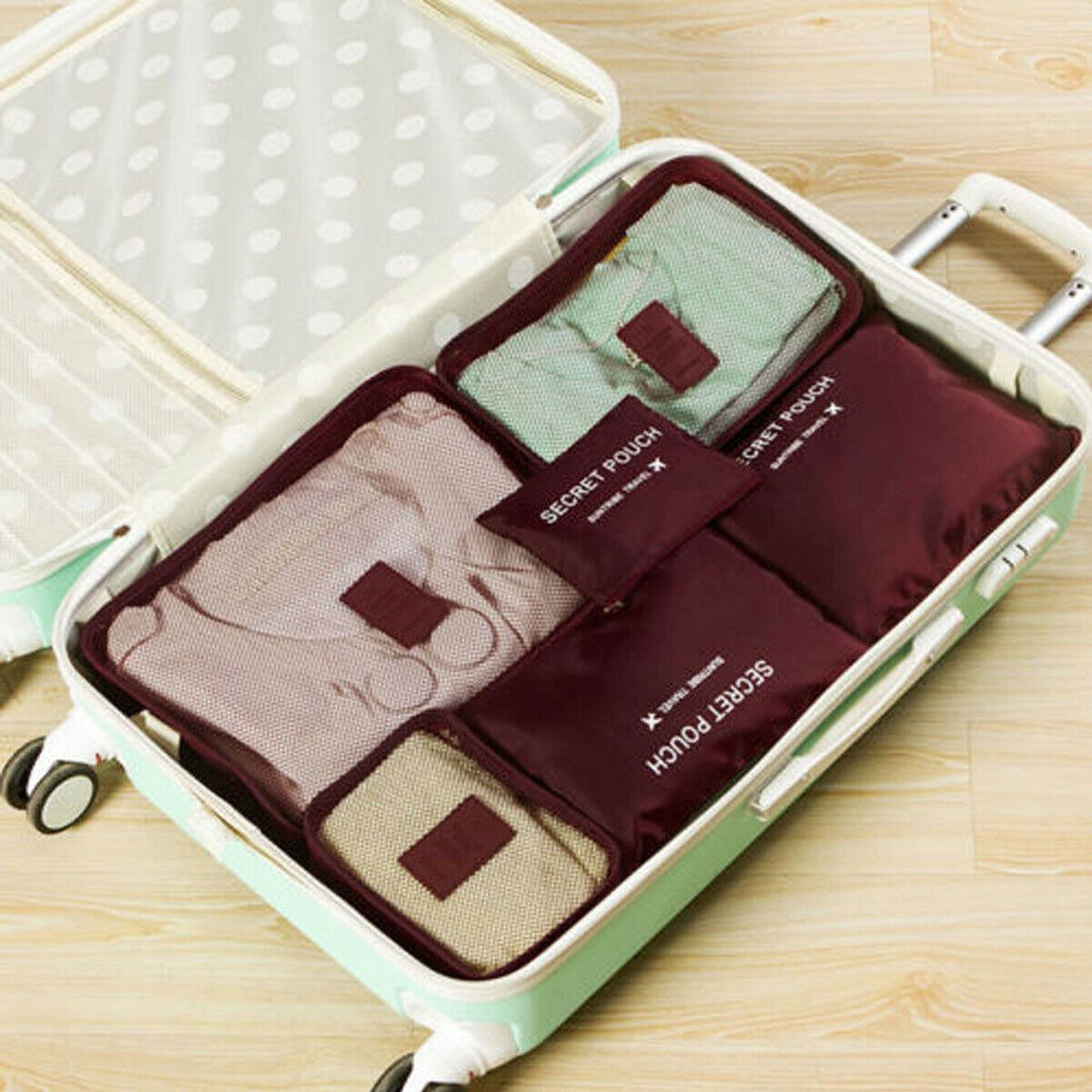 6-Piece Luggage Packing Organizer Set for Space Saving Travel