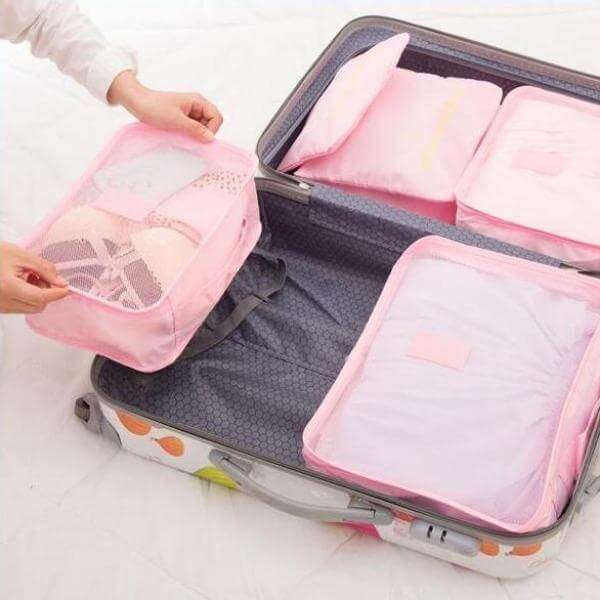 6-Piece Luggage Packing Organizer Set for Space Saving Travel
