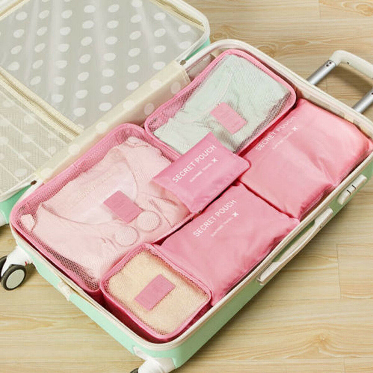 6-Piece Luggage Packing Organizer Set for Space Saving Travel