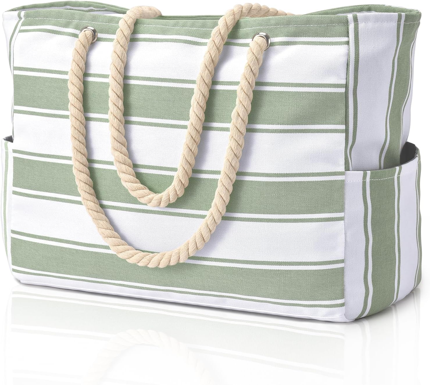 Oversized Waterproof Sandproof Beach Tote Bag With Secure Zipper Top