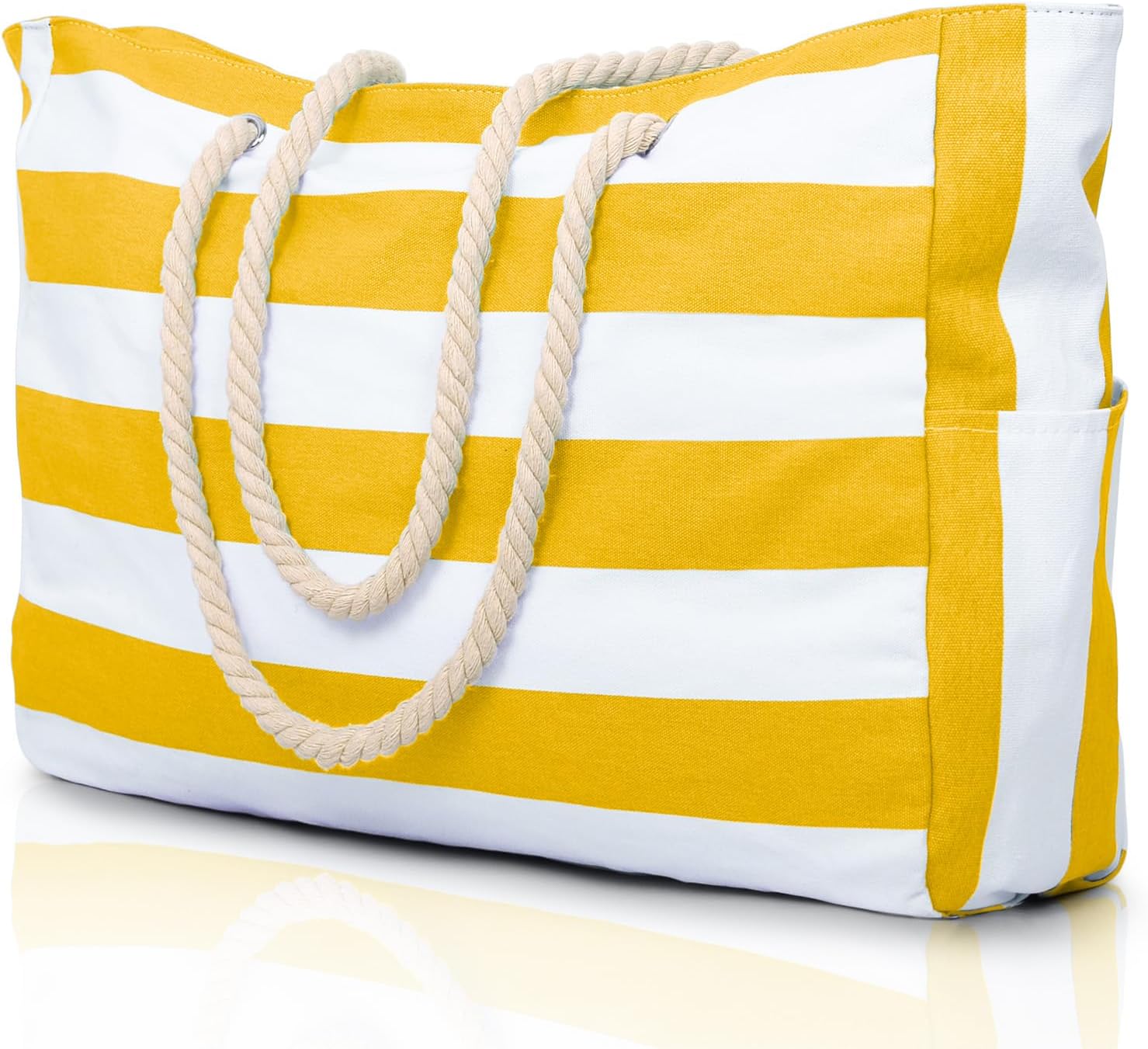 Oversized Waterproof Sandproof Beach Tote Bag With Secure Zipper Top