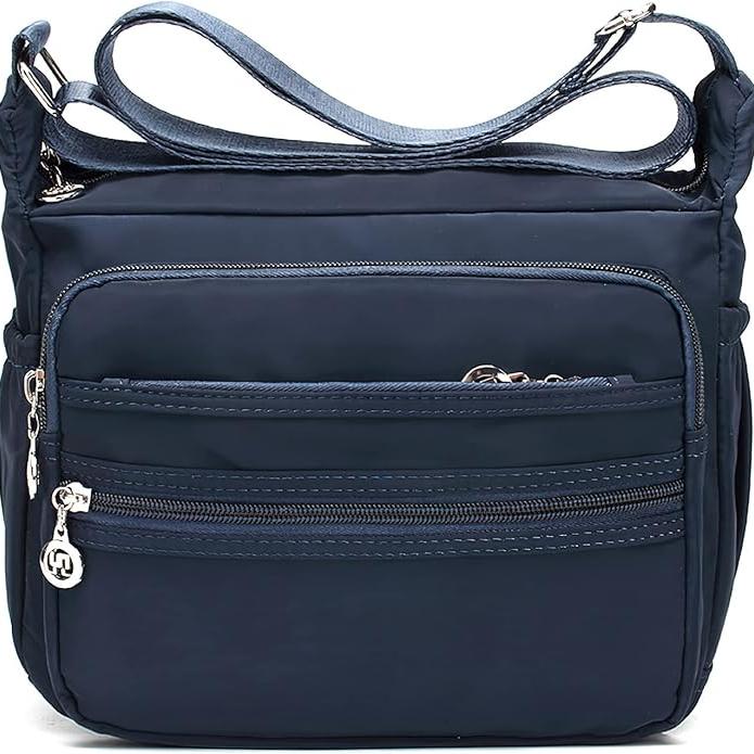 Eva | Women's Lightweight Multi-Pocket Nylon Crossbody Messenger Travel Bag