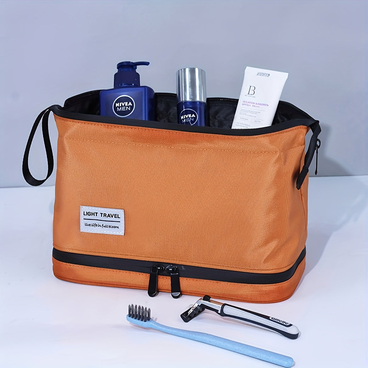 Men's Spacious Multi-Compartment Toiletry Bag