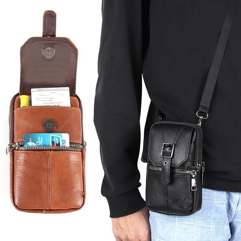 Men's Genuine Leather Anti-Theft Crossbody Bag