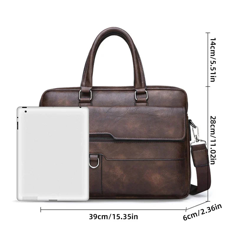 Classic Men's Shoulder Bag with Organised Compartments