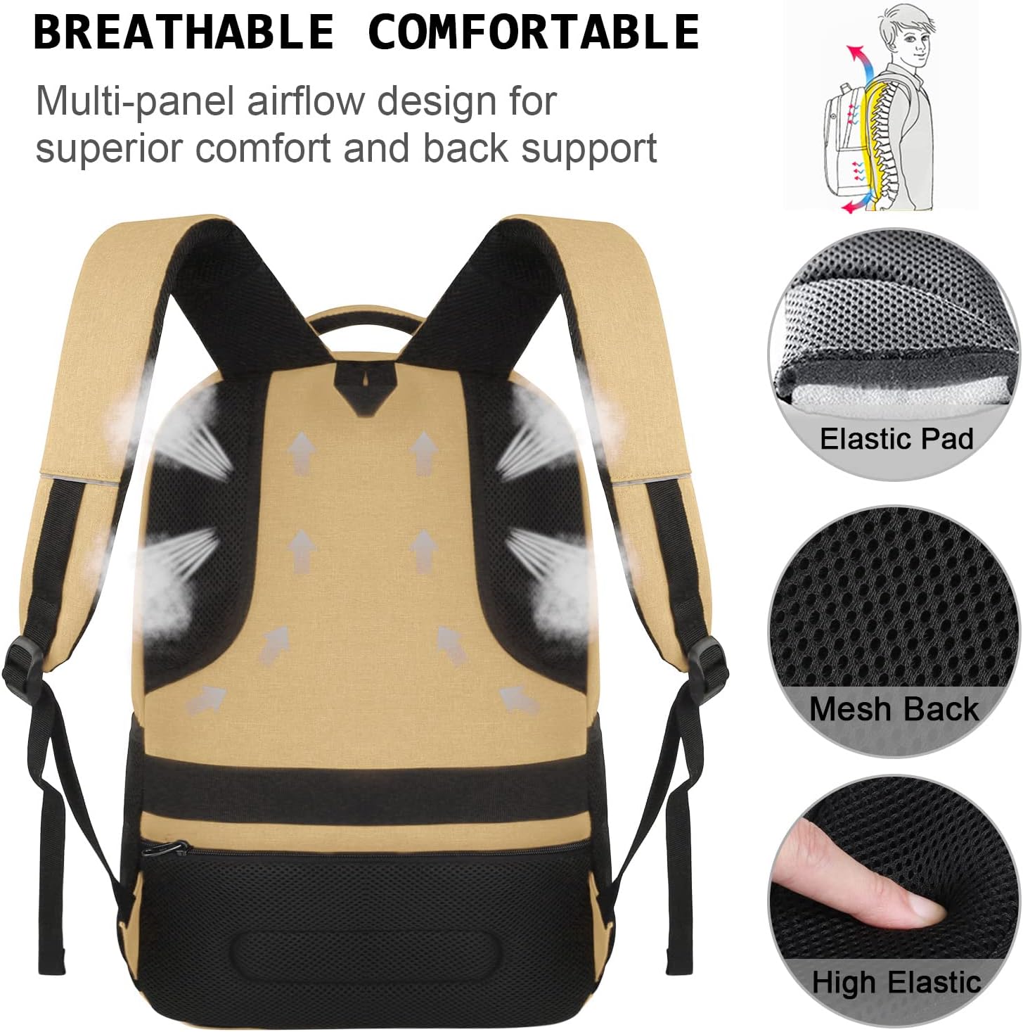 Anti-Theft Slim Laptop Backpack with USB Port for Secure Daily Travel