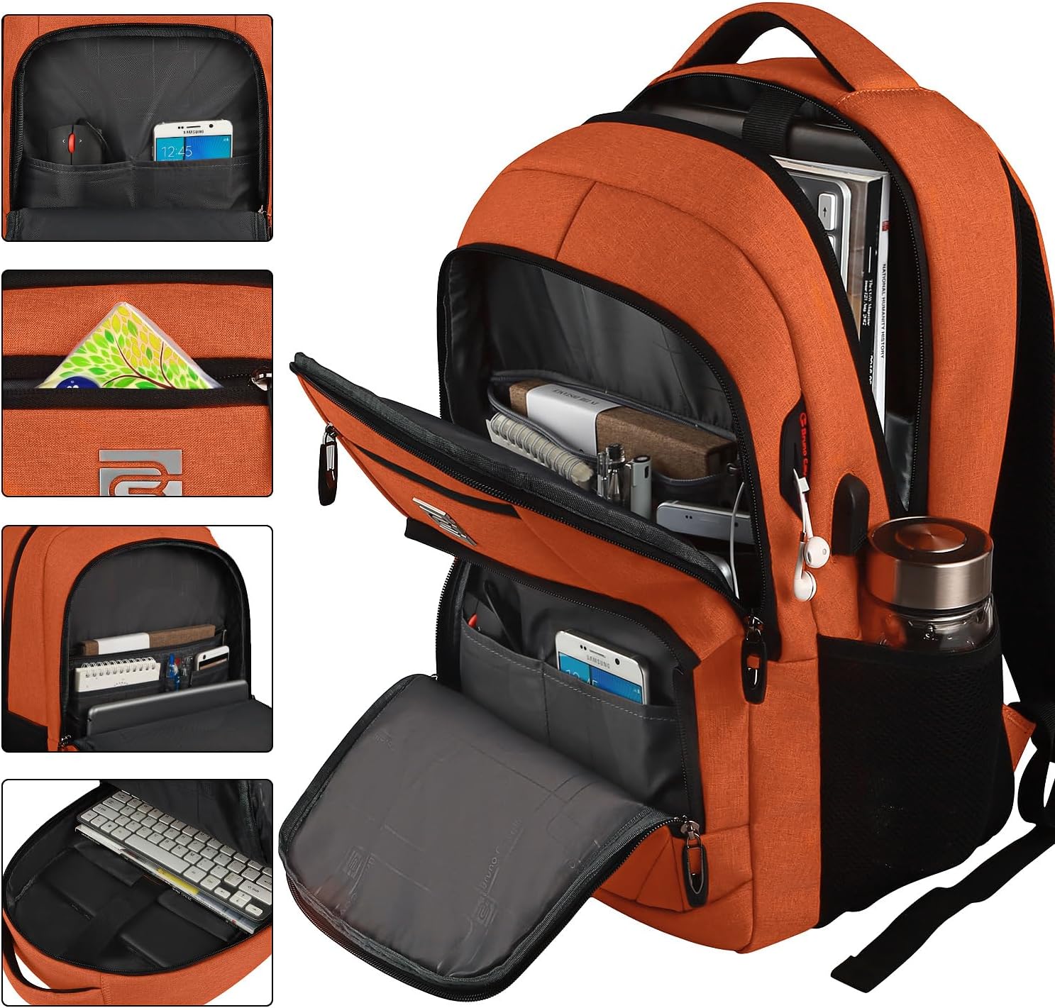 Anti-Theft Slim Laptop Backpack with USB Port for Secure Daily Travel
