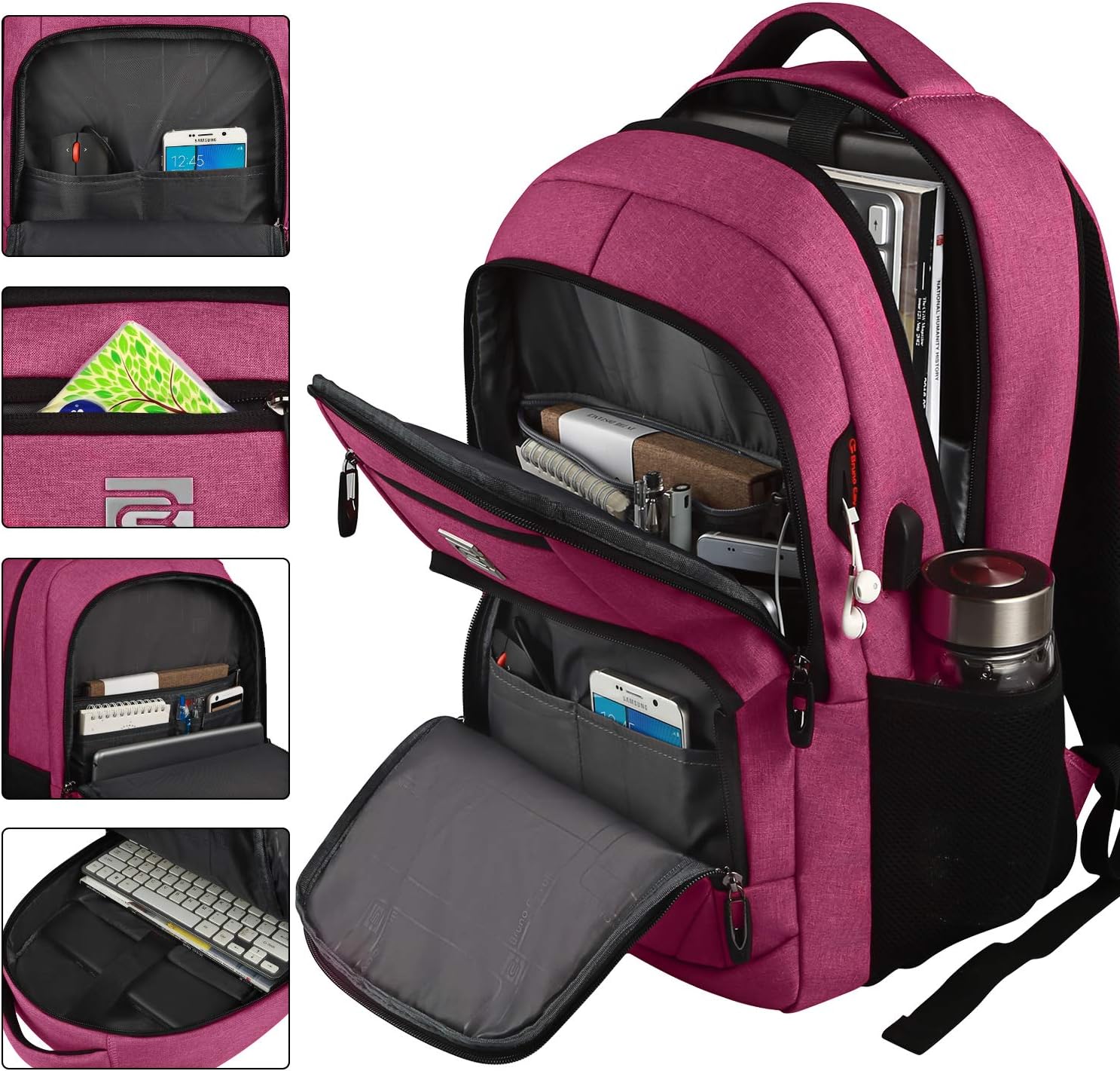 Anti-Theft Slim Laptop Backpack with USB Port for Secure Daily Travel