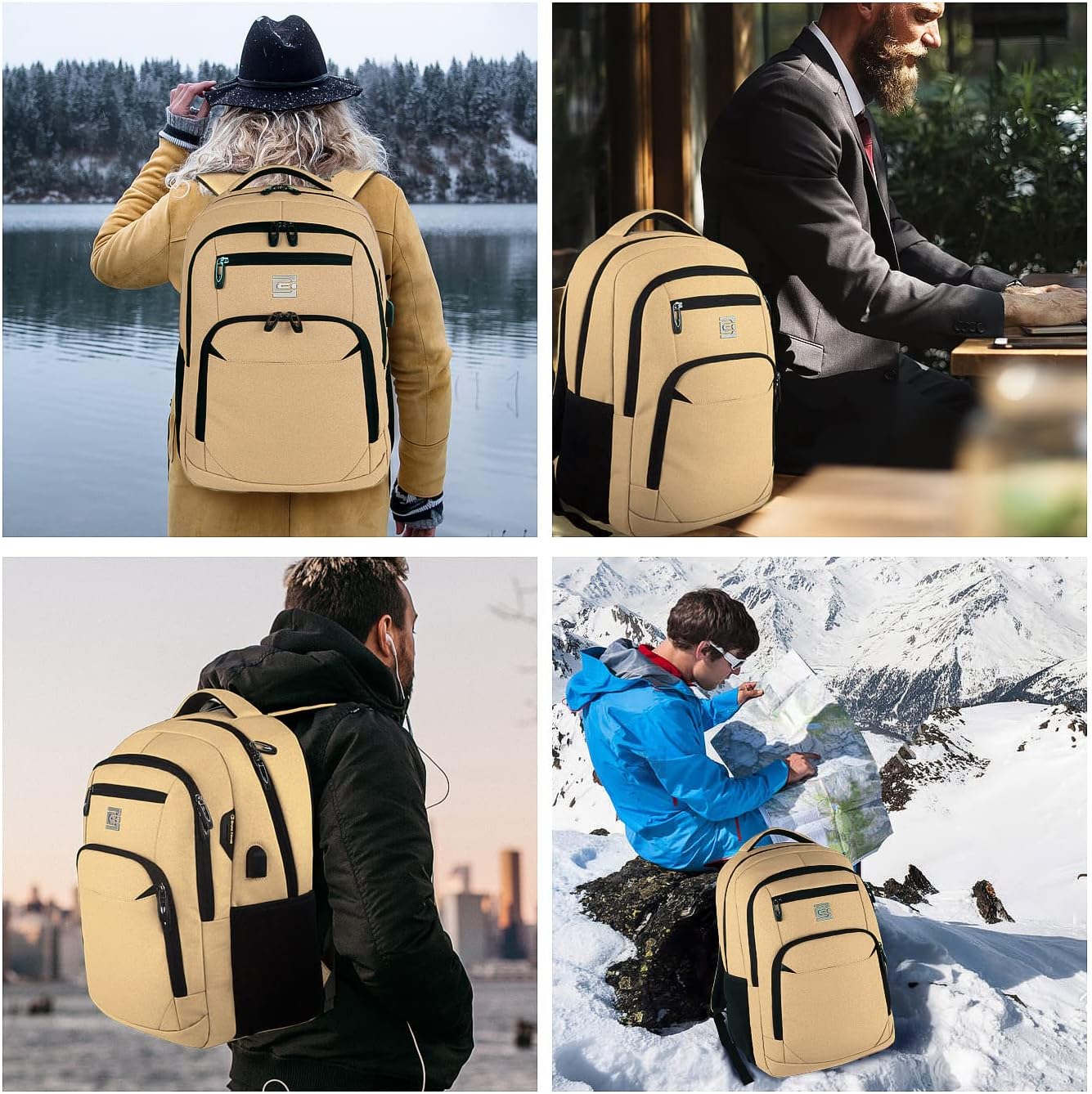 Anti-Theft Slim Laptop Backpack with USB Port for Secure Daily Travel