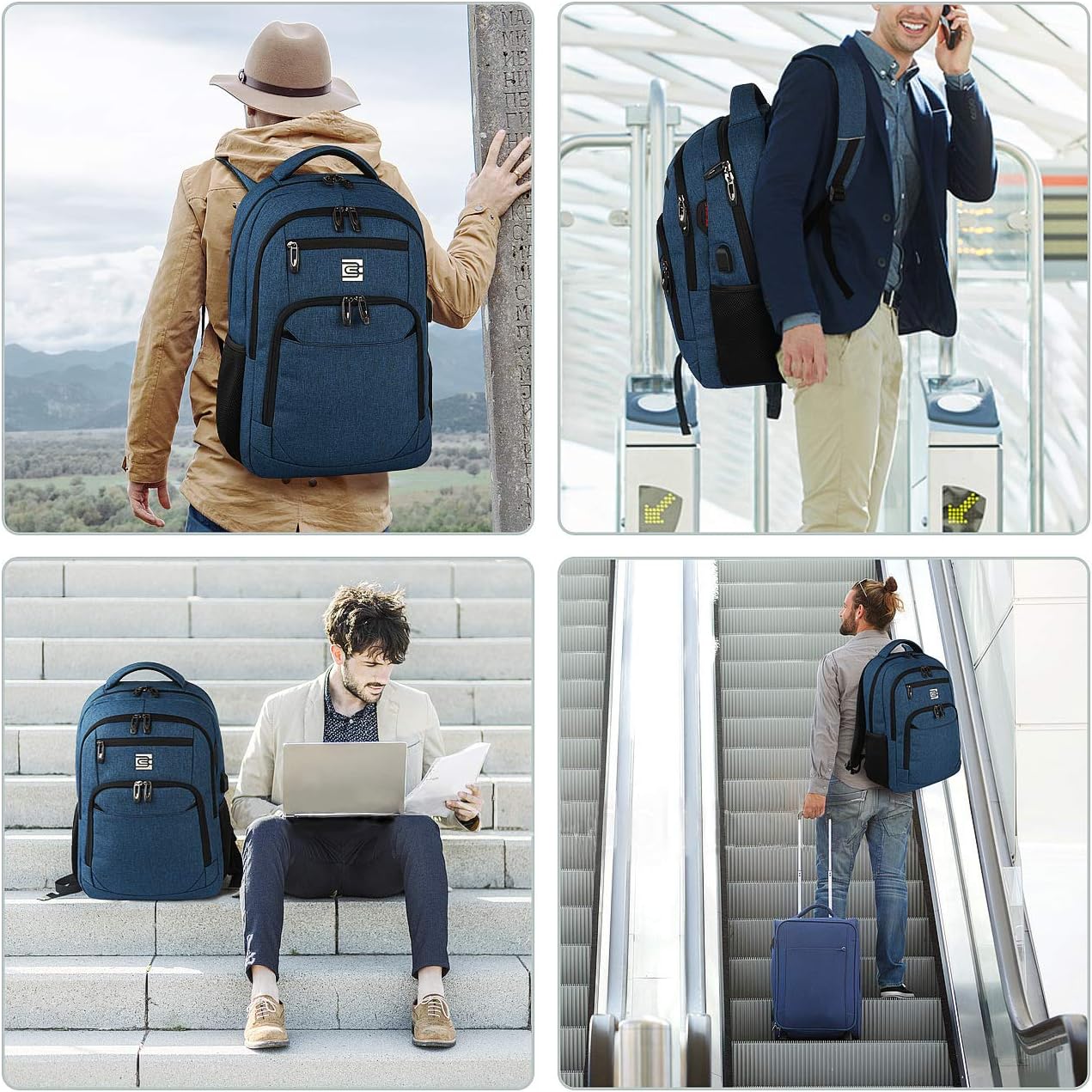 Anti-Theft Slim Laptop Backpack with USB Port for Secure Daily Travel