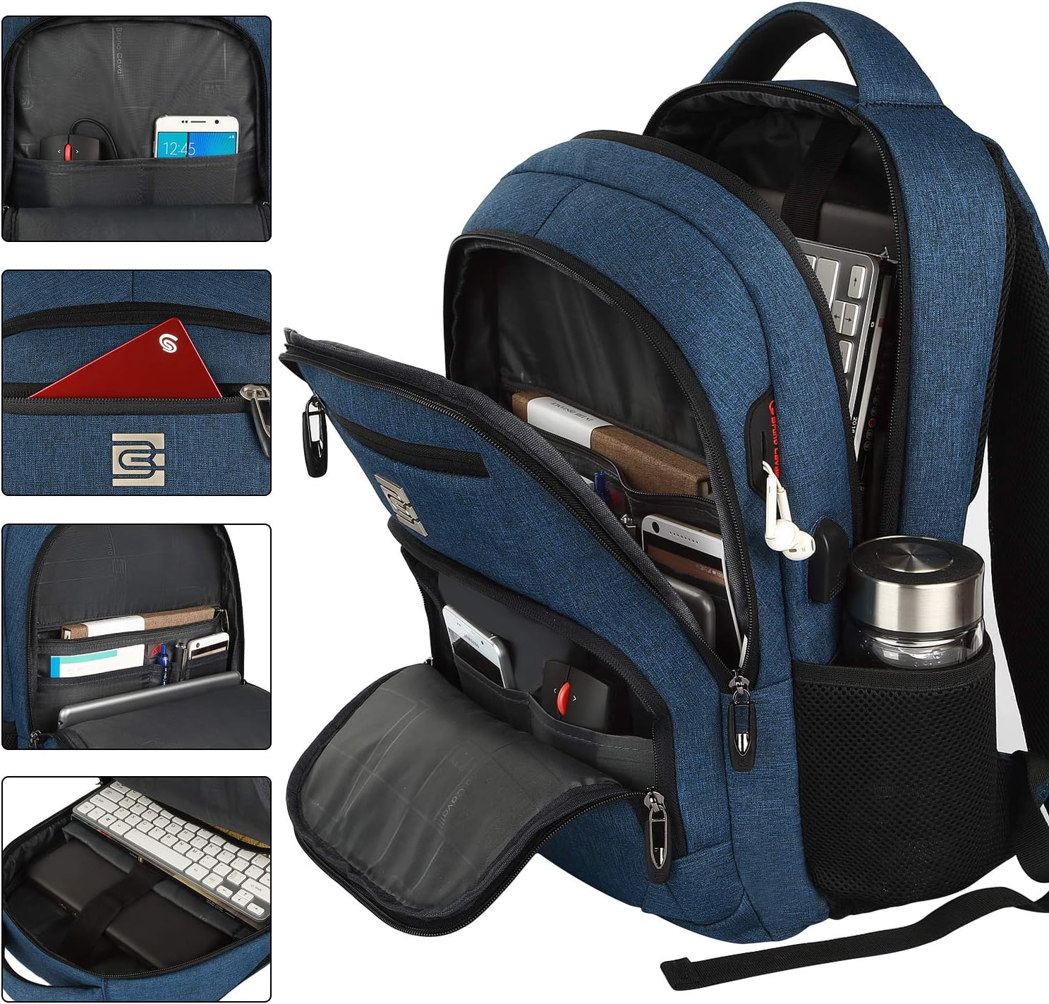 Anti-Theft Slim Laptop Backpack with USB Port for Secure Daily Travel