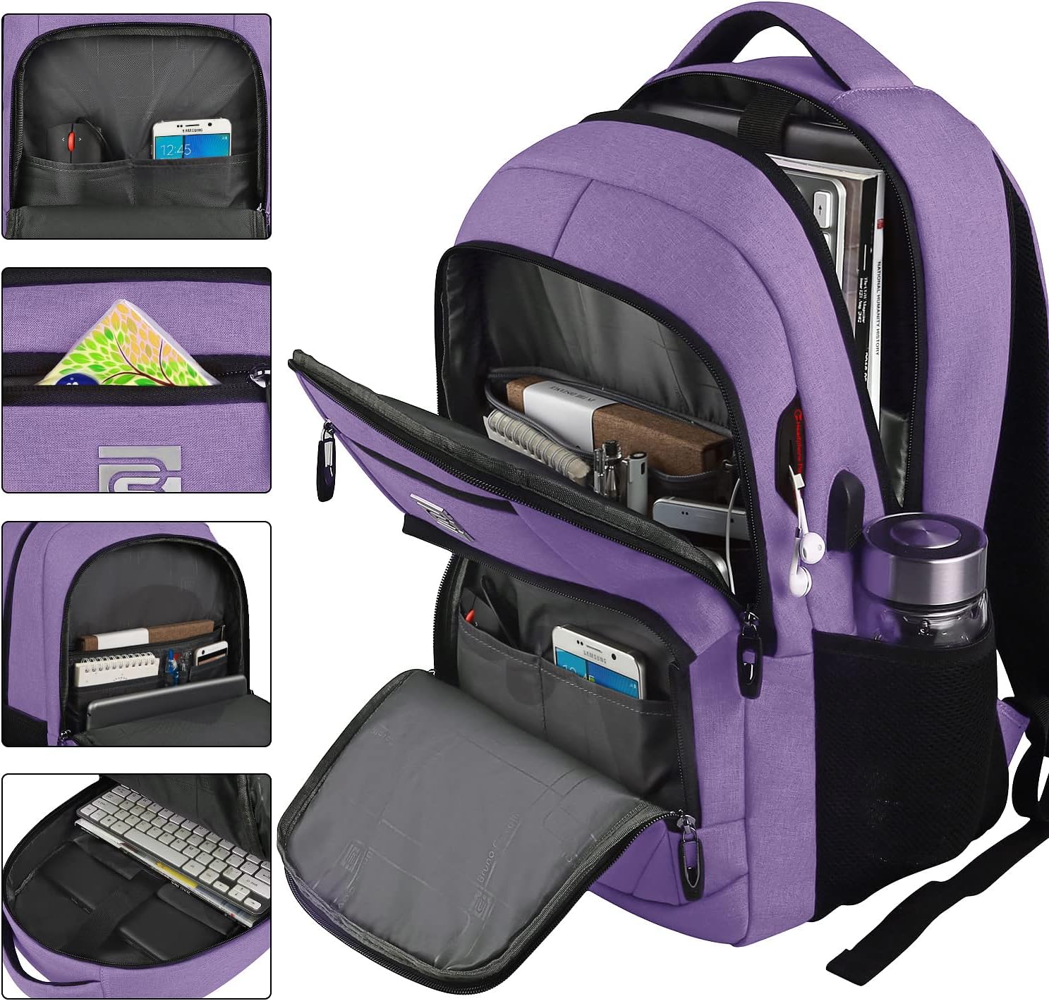 Anti-Theft Slim Laptop Backpack with USB Port for Secure Daily Travel