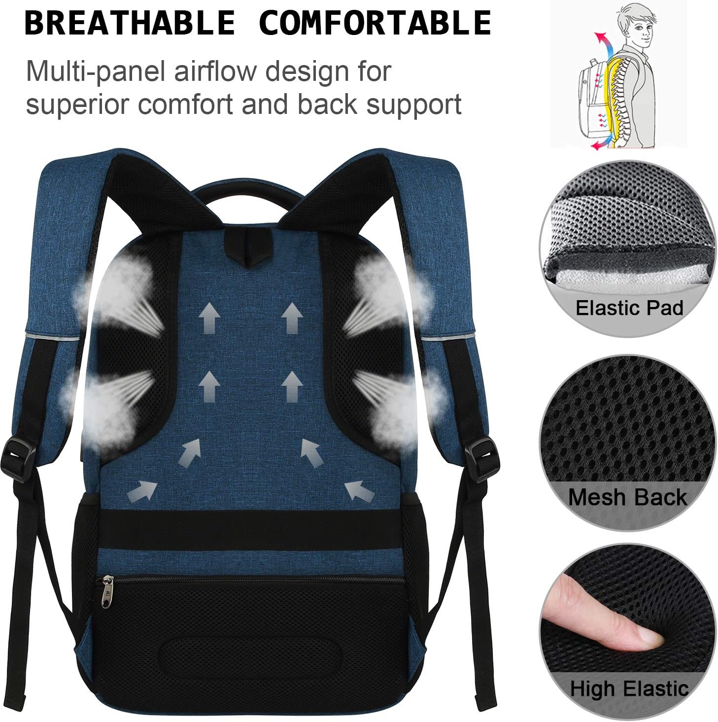 Anti-Theft Slim Laptop Backpack with USB Port for Secure Daily Travel